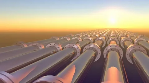 Long-distance pipeline running between energy facilities